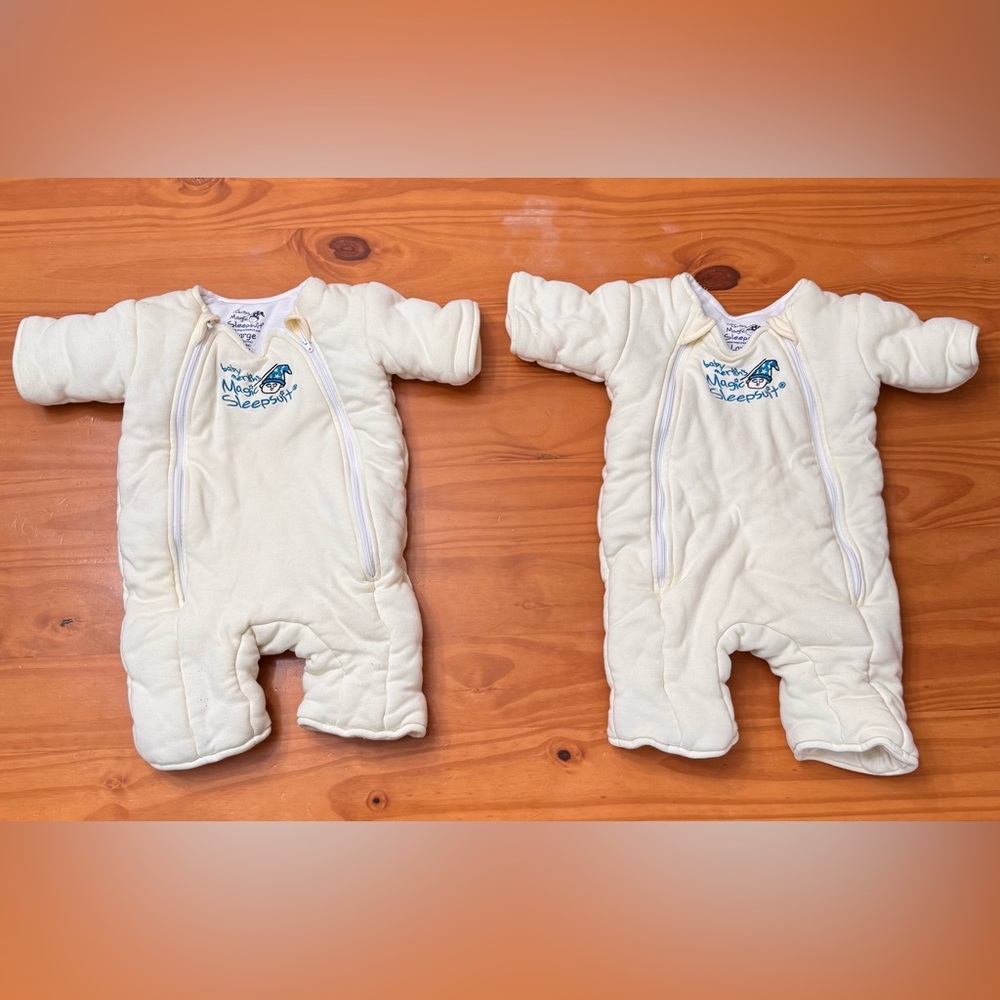 Cream Baby One-Piece Sleep Suit with Zipper Closure